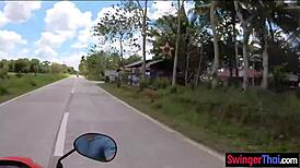 Amateur Thai Girlfriend Blows Big Cock POV in Public Tourist Spot