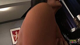 sophia lomeli with piercing spreads legs for long fat cock blowjob