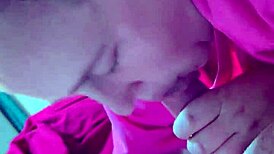 This pawg amateur sucks a thick white cock like a pro