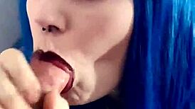 goth wife teasing with fingers and mouth
