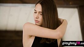 Playboy18 com - Skinny Cypriot beauty Katrine Pirs shows perfect natural tits