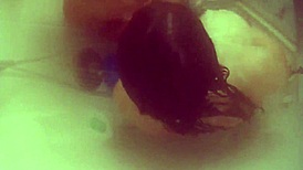 is that bbw wife in the shower getting fucked and taking a cumshot?