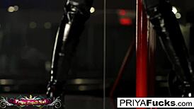 Priya Rai, a puba babe, strips to nothing in this Indian MILF striptease video