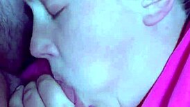 This pawg amateur sucks a thick white cock like a pro