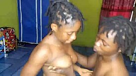 Happy Black Teen Lesbians Loving Every Touch