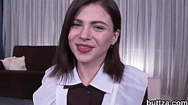 charming semi-nude slim girl gets banged in ga butthole, adorable! 😍🍑