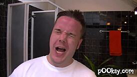 amateur babe rubs her big ass in pantyhose