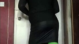 Blindfolded Bisexual Crossdresser Swallows His Own Pee In Masked Ring Gag Humiliation