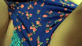 Haired teen girl in sneaky solo moaning session