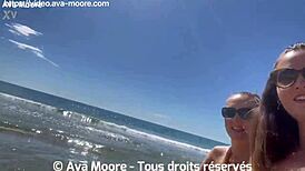 Girlfriend sucks strangers' cocks for the first time on libertine beach