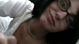 Nikki Adams Teases with a Close-Up Handjob on Petite Teen