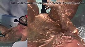 wow, pov milf in jacuzzi flashes big tits backstage for you