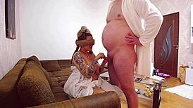 Blind Big Tits Want Banana But He Wants Blowjob