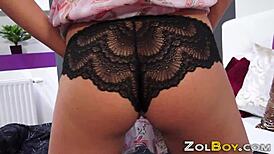 blonde skank rubbing and toying outdoors with kinky toys