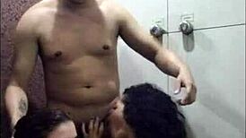 hey, i'm banging two hot wet babes in the motel shower, she's the hotwife gabbie luna and rennan luna full on red