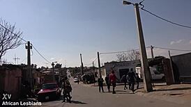 ebony lesbian couple licks wet pussy in shower