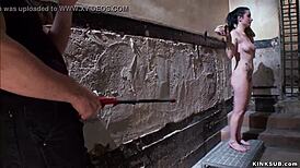 Slave whipped and subjected to intense anal group bondage