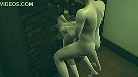 hey, wanna see a hot blonde hentai babe fucked by two through a wall?