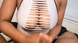 I can't believe I'm stroking this huge monster cock with my big curvy tits, it's so homemade and pov.