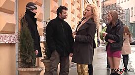 Man, I can’t even talk right, but I need hot dick with these sexy chicks in freezing Prague!