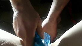 i watched my girlfriend cum hard using two vibrators in her tight pussy, feeling every pulse