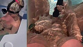 wow, pov milf in jacuzzi flashes big tits backstage for you