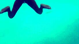 ebony see-through swimsuit underwater