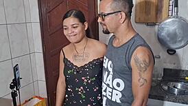 That nerd actor arrived with husband Nanando and ate me out right on the kitchen sink. We moved to the bedroom, he woke up, and joined the group fun