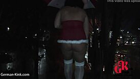 lisa walks naked on the street