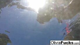 olivia enjoys summer pool time