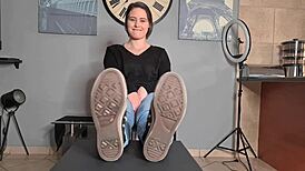 i watch as i cross my legs, point and spread my tiny toes, showin off my soles