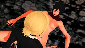 Annie Leonhart gets creampied by Mikasa Ackermann in 3D futanari action 😈