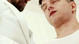 hey, check out this cute twink deepthroating a massive cock 😏