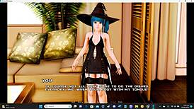 Intense femdom monster dominates in breeding island game with groping, oral submission, blowjob, and creampie