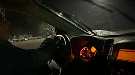 That teen's sucking dick in the parking lot, wow!