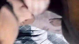 Débora sucking big black cock on bathroom floor 😏