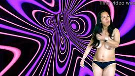 Check out this sexy latina stripping and dancing, clothes ripped for cum on boobs in 4K.