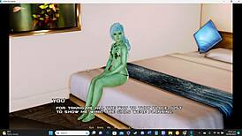 Intense femdom monster dominates in breeding island game with groping, oral submission, blowjob, and creampie