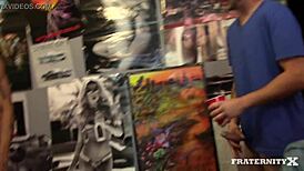 Watch these frat guys hustling in a group gay scene.