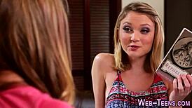 Small titted teen tastes cock