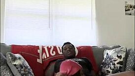 Ebony Teen Rides Monster Cock Alone