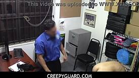 creepyguard catches naughty slut natalie porkman hiding store goods in bra