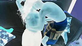 Step sister surprises boyfriend with doggystyle in the dark on Valentine's