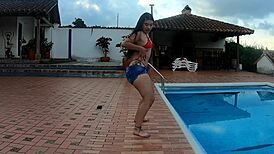 this sexy latina pornstar dances horny and squirts during outdoor sex