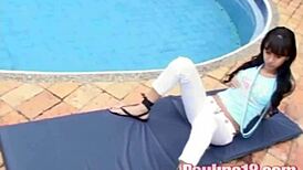 Can You Believe This Teen Masturbating by the Pool?
