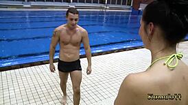 Does Kumalott Get a Rough Fuck with Facial by the Pool?