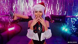 Lucy rides and gets creampie on christmas.