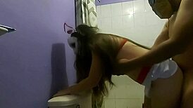 My Friend's Dad Takes Advantage Of Me In The Bathroom On Halloween Night!