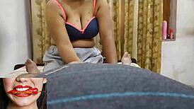 Watch This Indian Handjob Massage Turn Into A Blowjob!