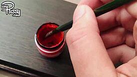 Young amateur strips and dances naked in stockings, clothes ripped off